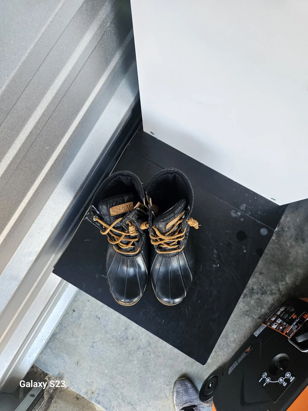 Sperry Saltwater Quilted Duck Boots Women’s 8.5 Black Waterproof Rain Boots
